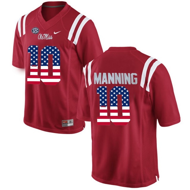 male ole miss rebels 10 eli manning red college football limited jersey