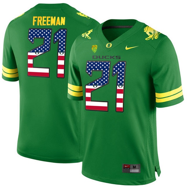 male oregon ducks 21 royce freeman apple green college football limited jersey