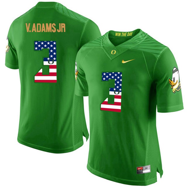 male oregon ducks 3 vernon adams jr green college football limited jersey