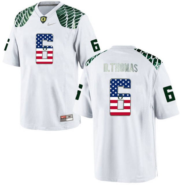 male oregon ducks 6 de'anthony thomas white college football limited jersey