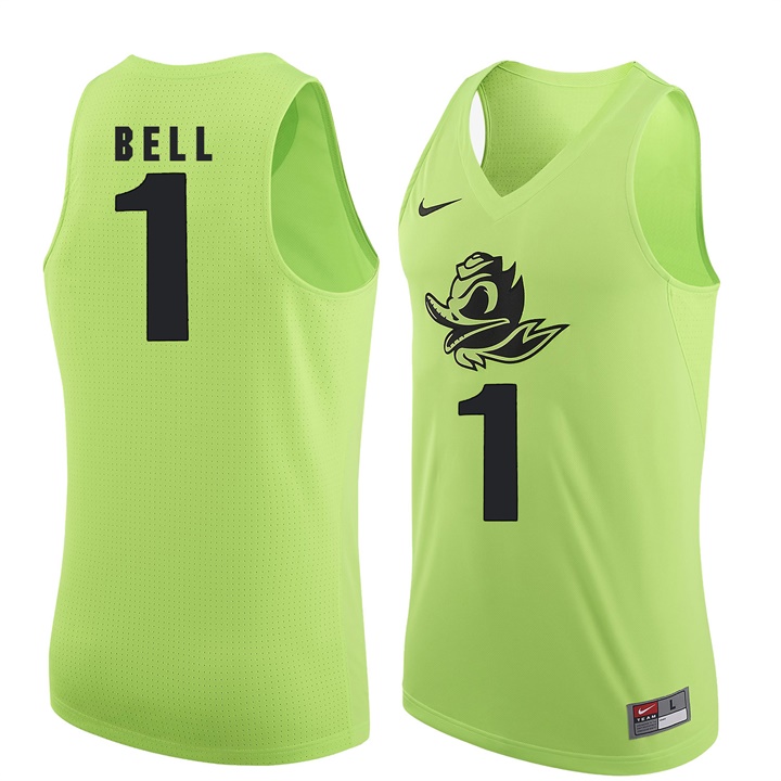 male oregon ducks apple green 1 jordan bell ncaa basketball jersey