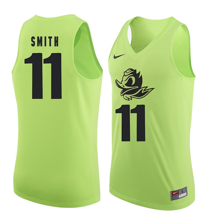 male oregon ducks apple green 11 keith smith ncaa basketball jersey