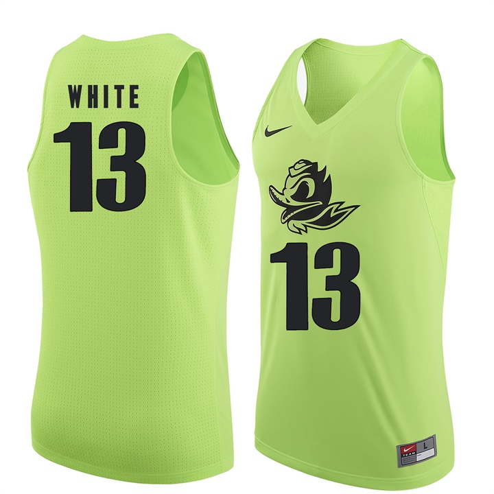 male oregon ducks apple green 13 paul white ncaa basketball jersey