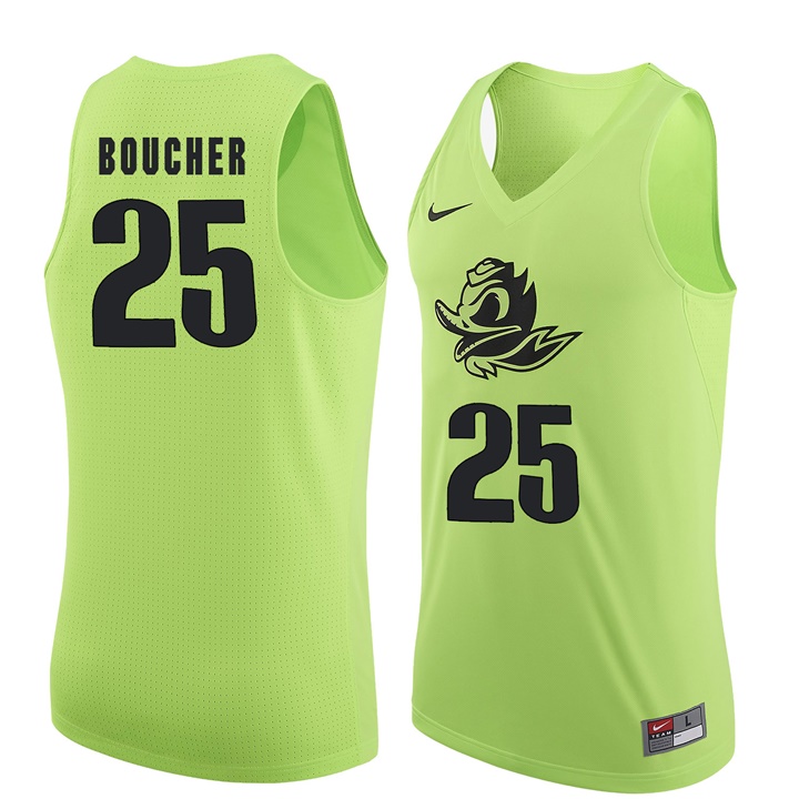 male oregon ducks apple green 25 chris boucher ncaa basketball jersey