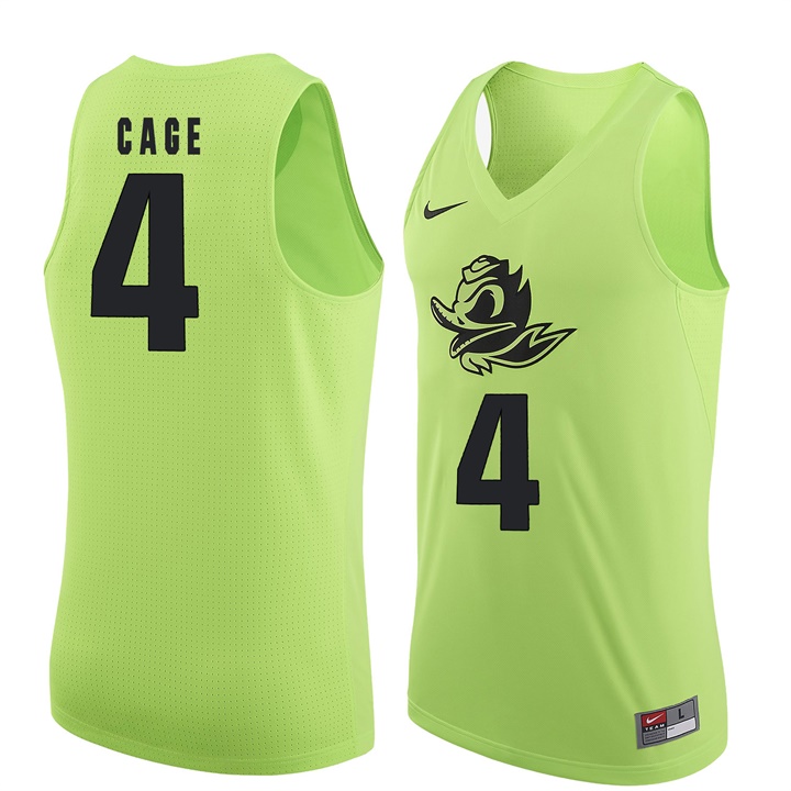 male oregon ducks apple green 4 m.j. cage ncaa basketball jersey