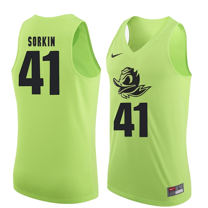 male oregon ducks apple green 41 roman sorkin ncaa basketball jersey