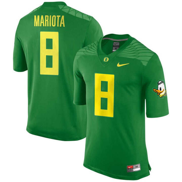 male oregon ducks apple green 8 marcus mariota alumni football performance jersey
