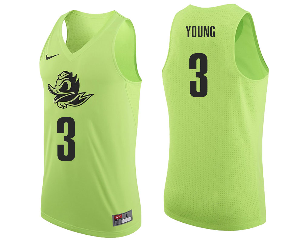 male oregon ducks apple green joe young ncaa college basketball player tank top jersey