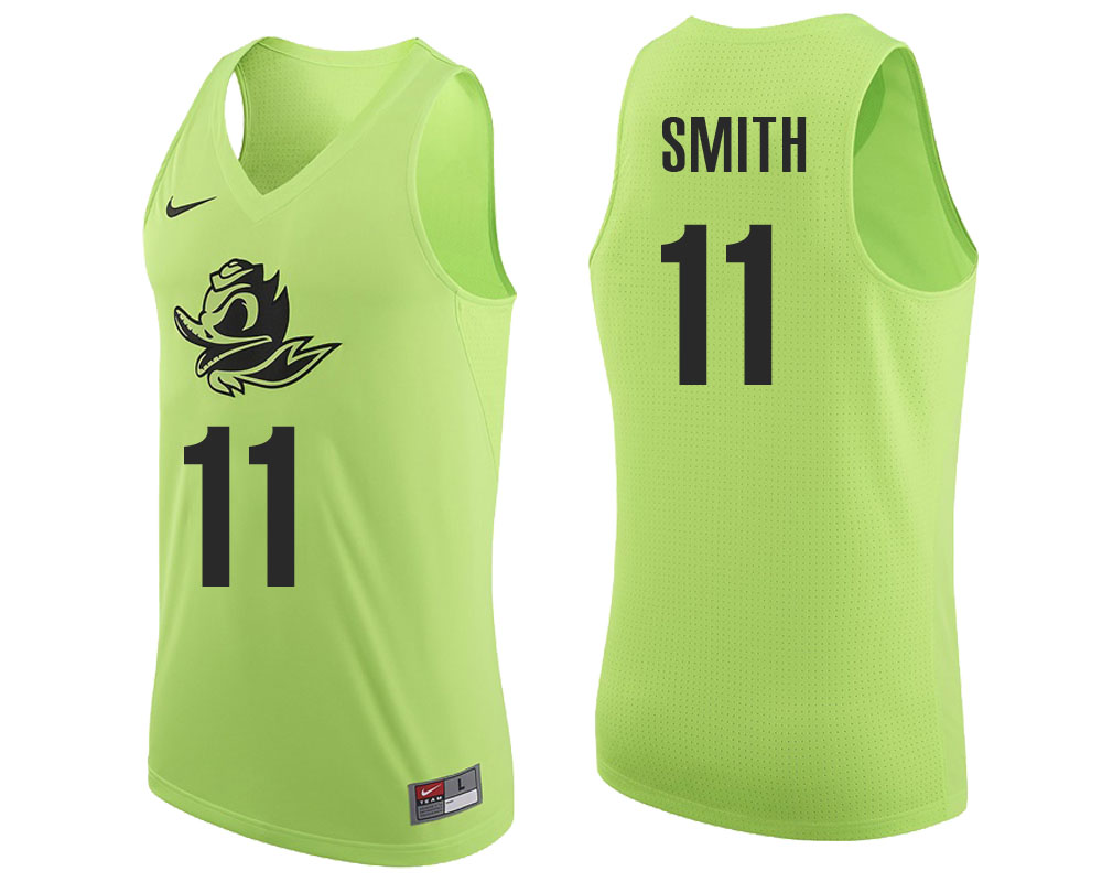 male oregon ducks apple green keith smith ncaa college basketball player tank top jersey
