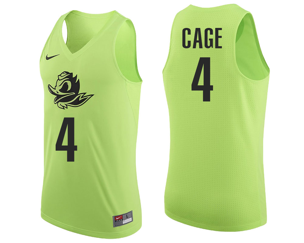 male oregon ducks apple green m.j. cage ncaa college basketball player tank top jersey