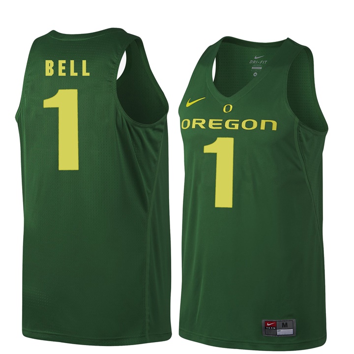 male oregon ducks dark green 1 jordan bell ncaa basketball jersey