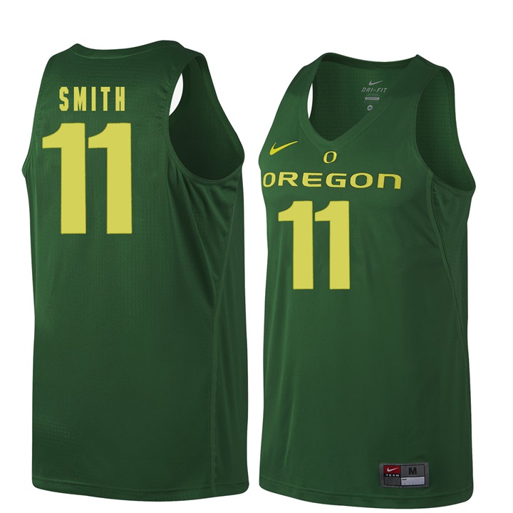 male oregon ducks dark green 11 keith smith ncaa basketball jersey