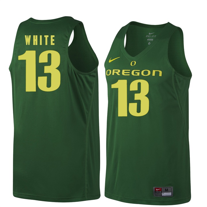 male oregon ducks dark green 13 paul white ncaa basketball jersey