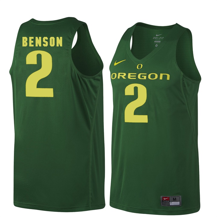male oregon ducks dark green 2 casey benson ncaa basketball jersey