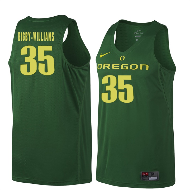 male oregon ducks dark green 35 kavell bigby williams ncaa basketball jersey