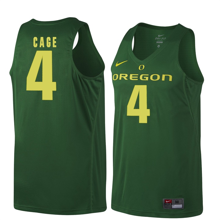 male oregon ducks dark green 4 m.j. cage ncaa basketball jersey