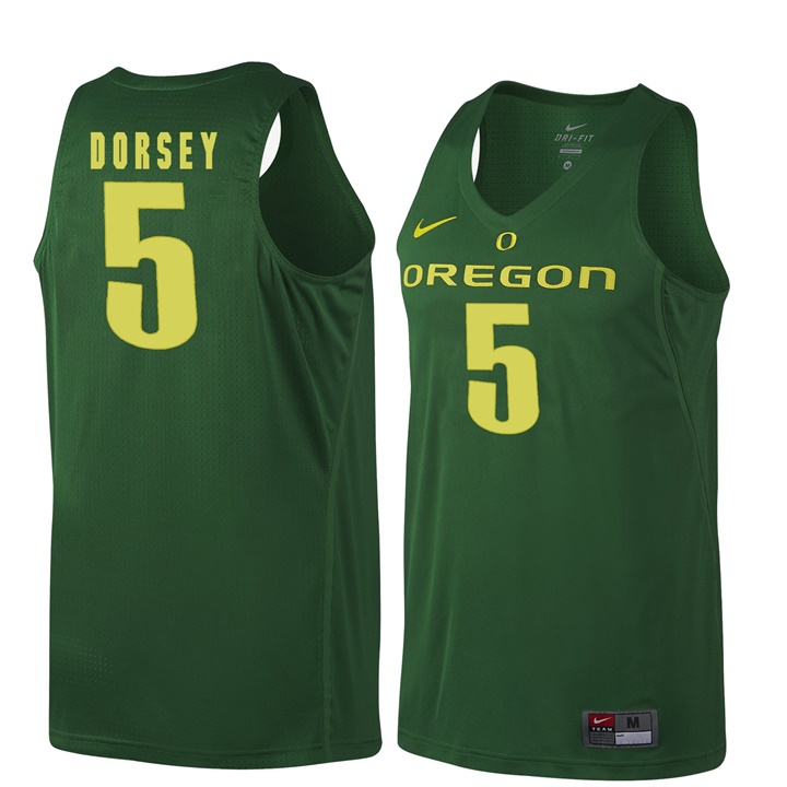 male oregon ducks dark green 5 tyler dorsey ncaa basketball jersey