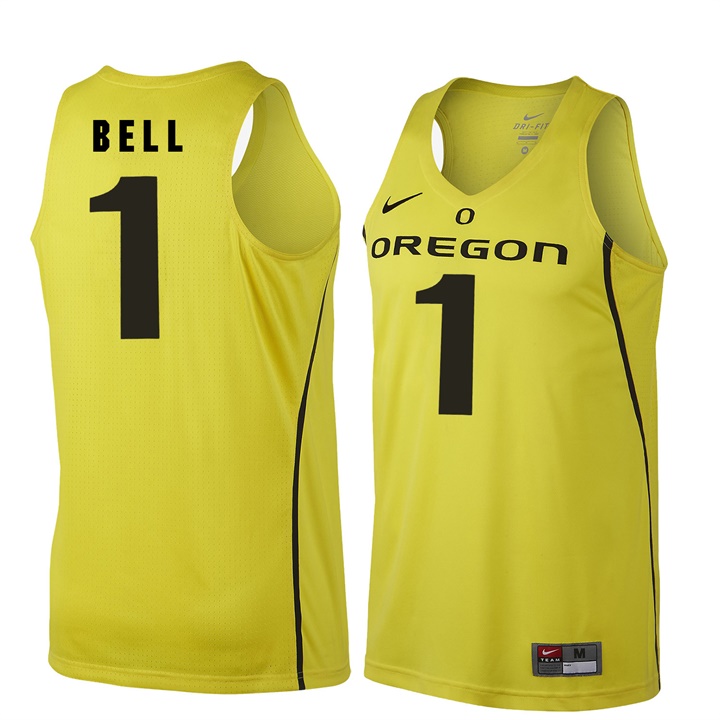 male oregon ducks gold 1 jordan bell ncaa basketball jersey