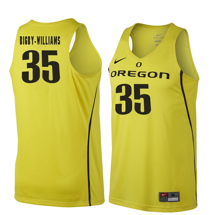male oregon ducks gold 35 kavell bigby williams ncaa basketball jersey