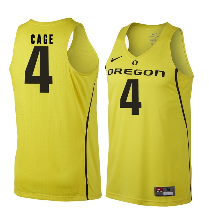 male oregon ducks gold 4 m.j. cage ncaa basketball jersey