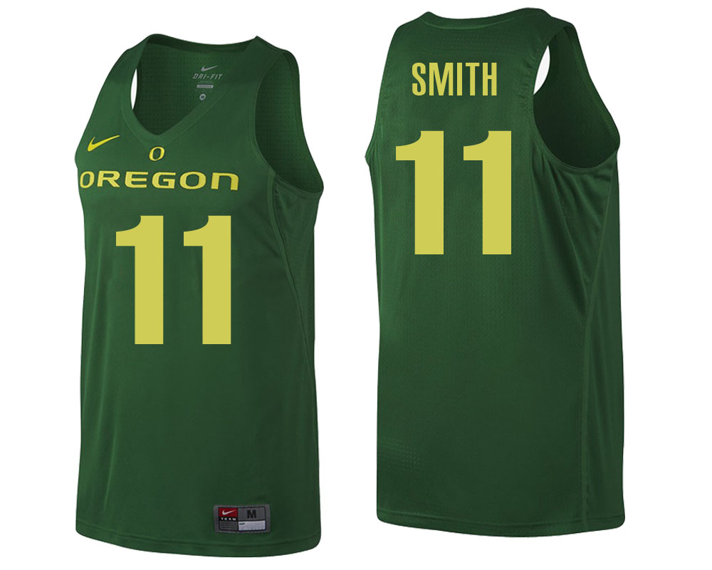male oregon ducks green keith smith ncaa college basketball player tank top jersey
