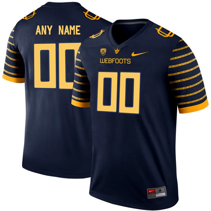 male oregon ducks navy webfoot 100th rose bowl customized limited football jersey