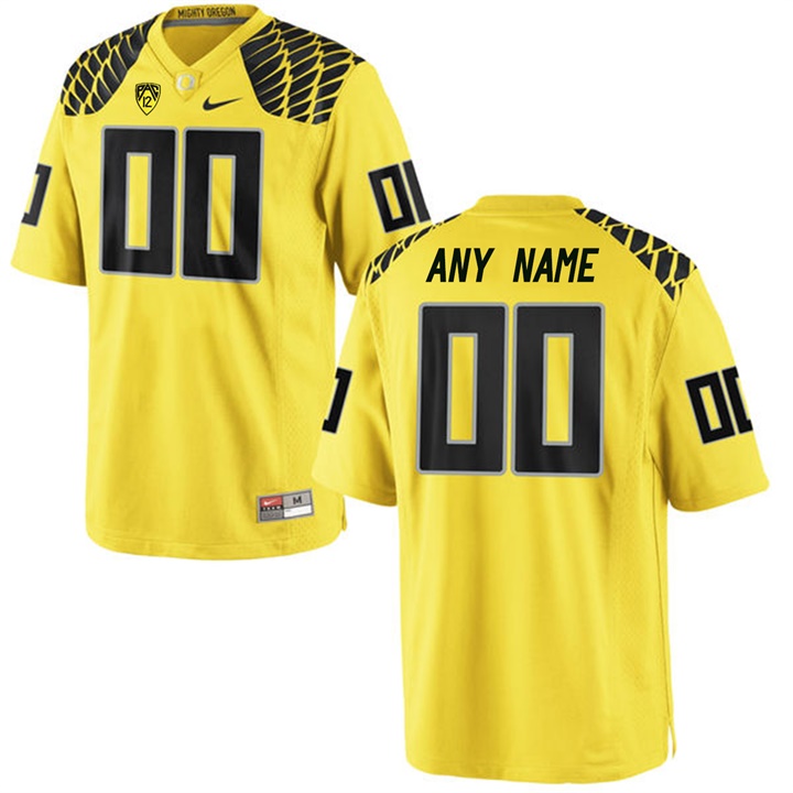 male oregon ducks yellow college customized limited football jersey
