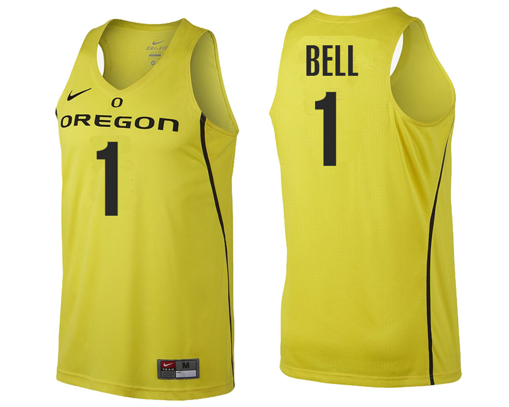 male oregon ducks yellow jordan bell ncaa college basketball player tank top jersey