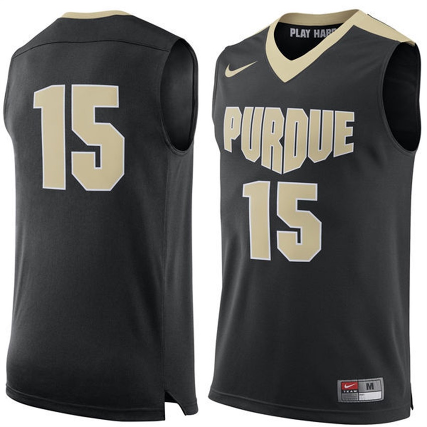 male purdue boilermakers navy 15 ncaa basketball premier tank top jersey