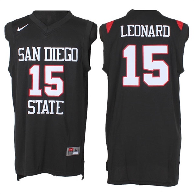 male san diego state Aztecs black kawhi leonard college basketball jersey