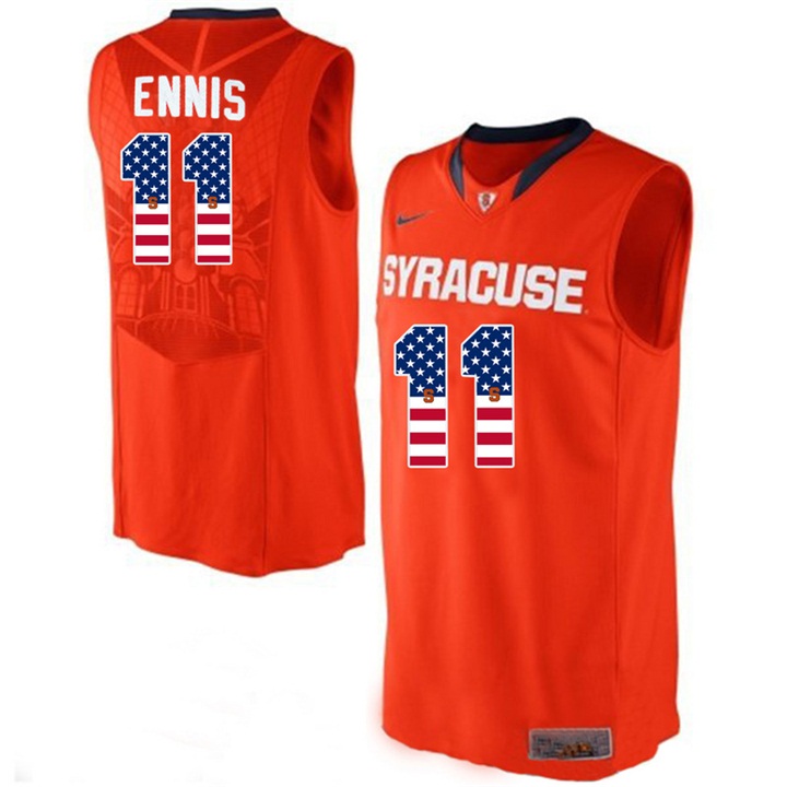 male syracuse orange 11 tyler ennis orange national flag basketball jersey