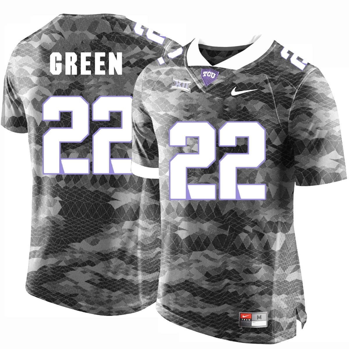 male tcu horned frogs grey aaron green college football jersey