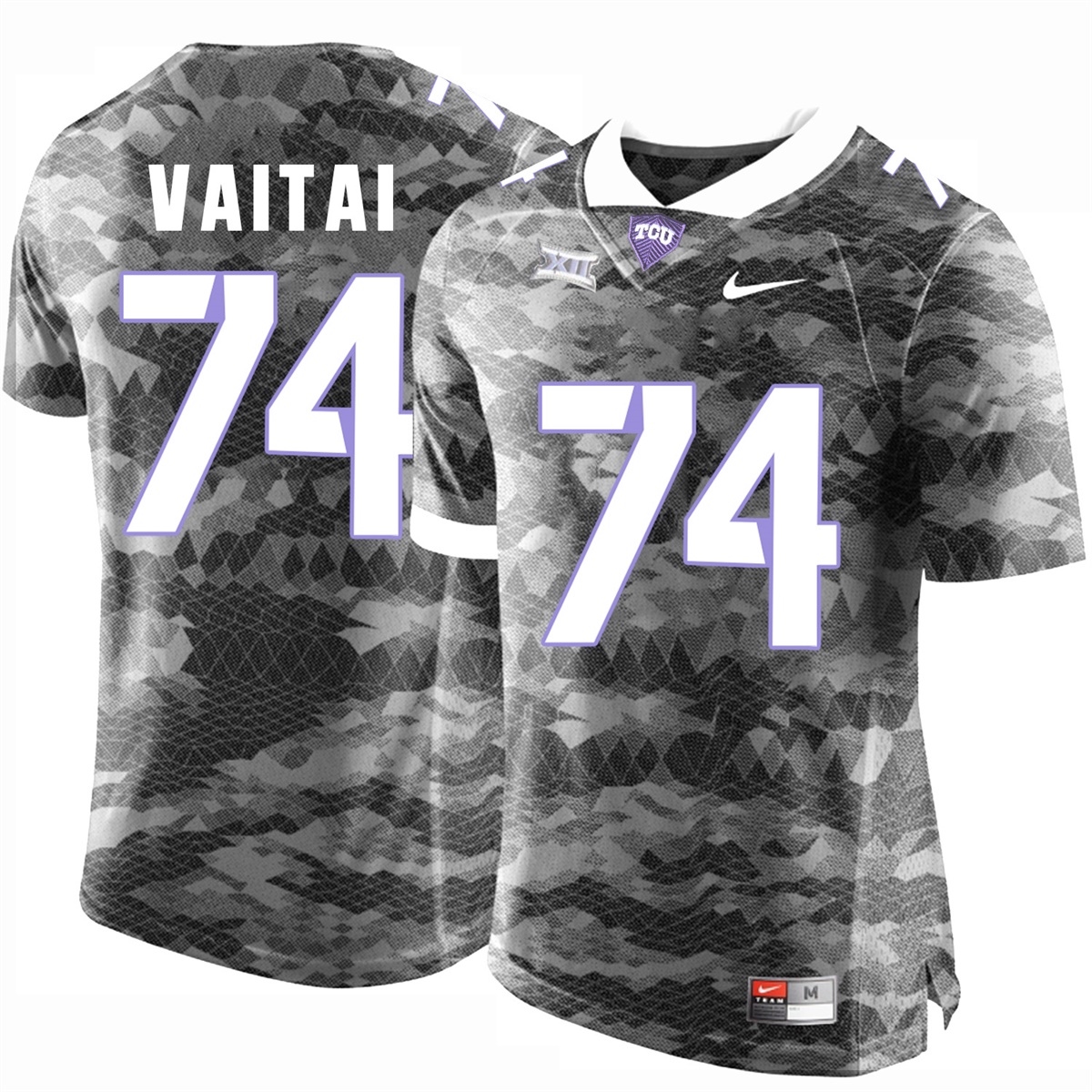 male tcu horned frogs grey halapoulivaati vaitai college football jersey