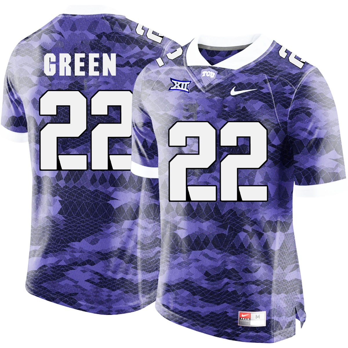 male tcu horned frogs purple aaron green college football jersey