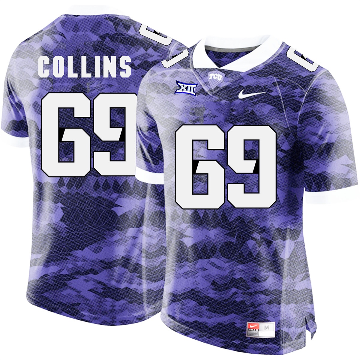male tcu horned frogs purple aviante collins college football jersey