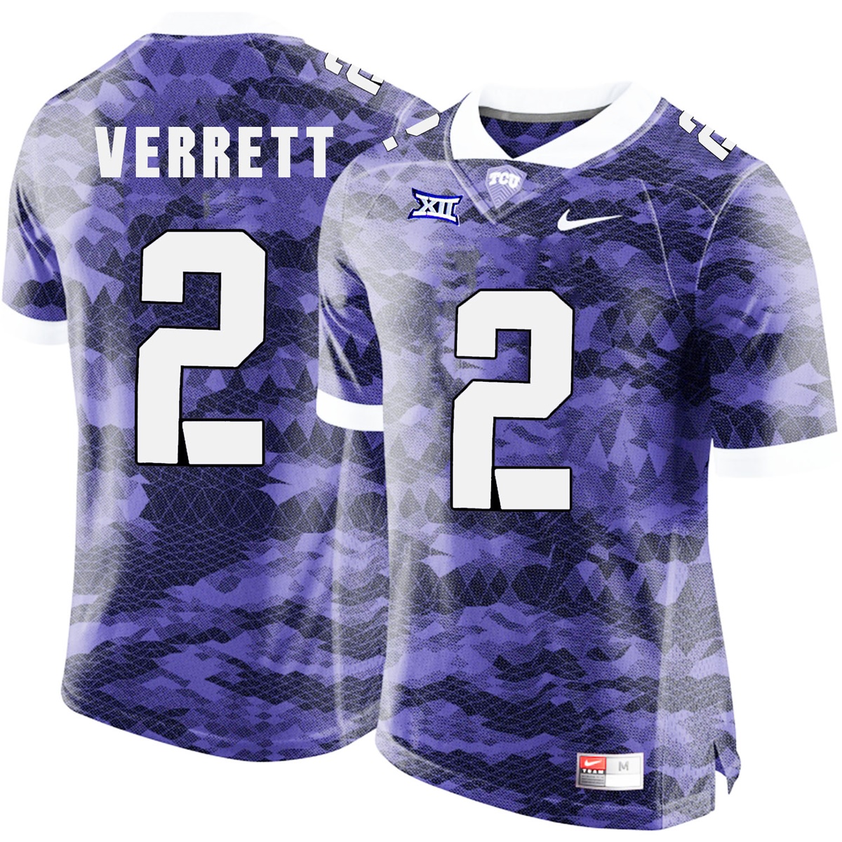 male tcu horned frogs purple jason verrett college football jersey