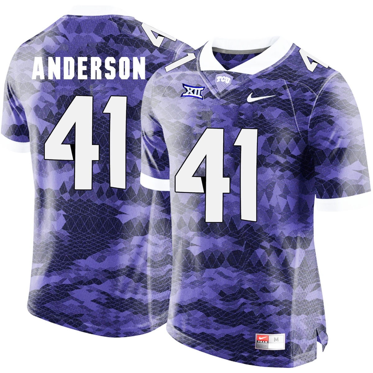 male tcu horned frogs purple jonathan anderson college football jersey