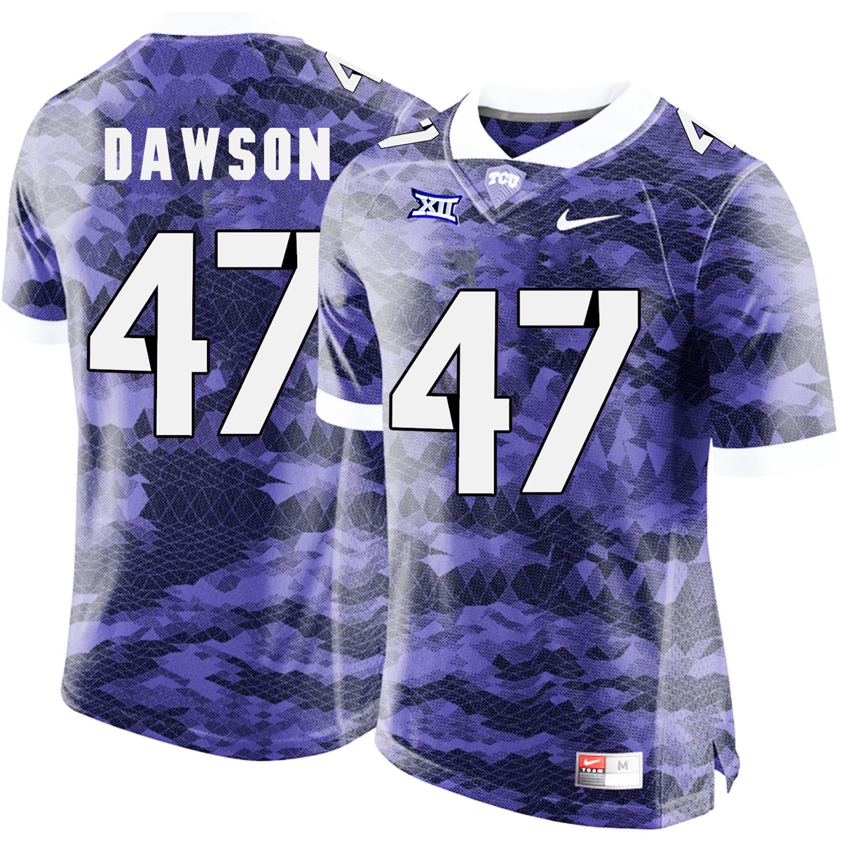 male tcu horned frogs purple p.j. dawson college football jersey