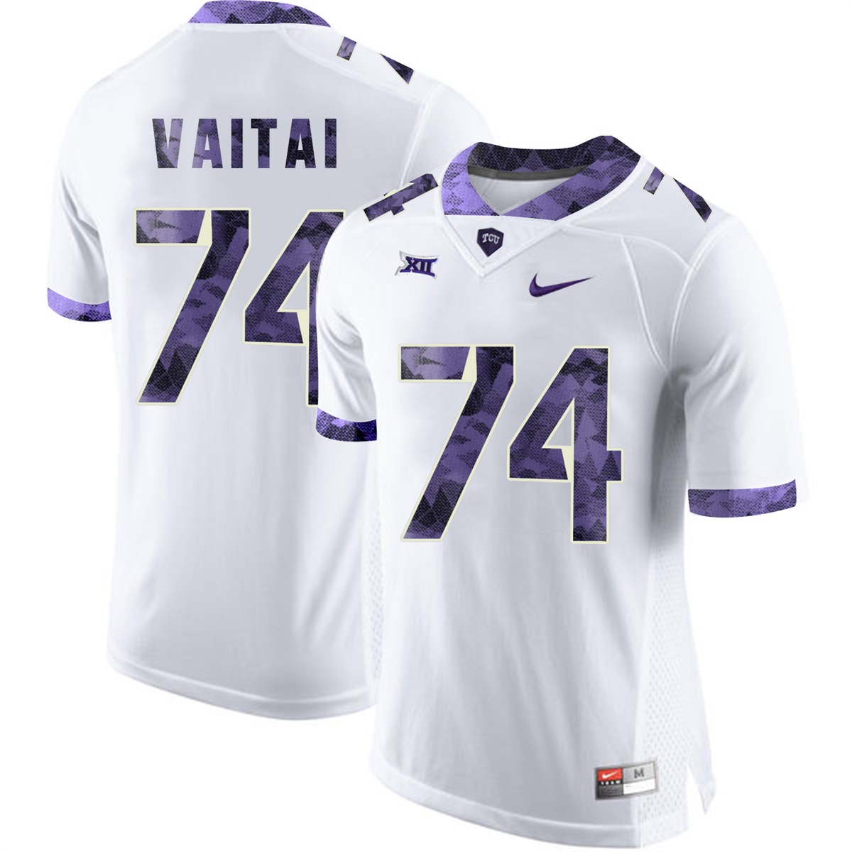 male tcu horned frogs white halapoulivaati vaitai college football jersey