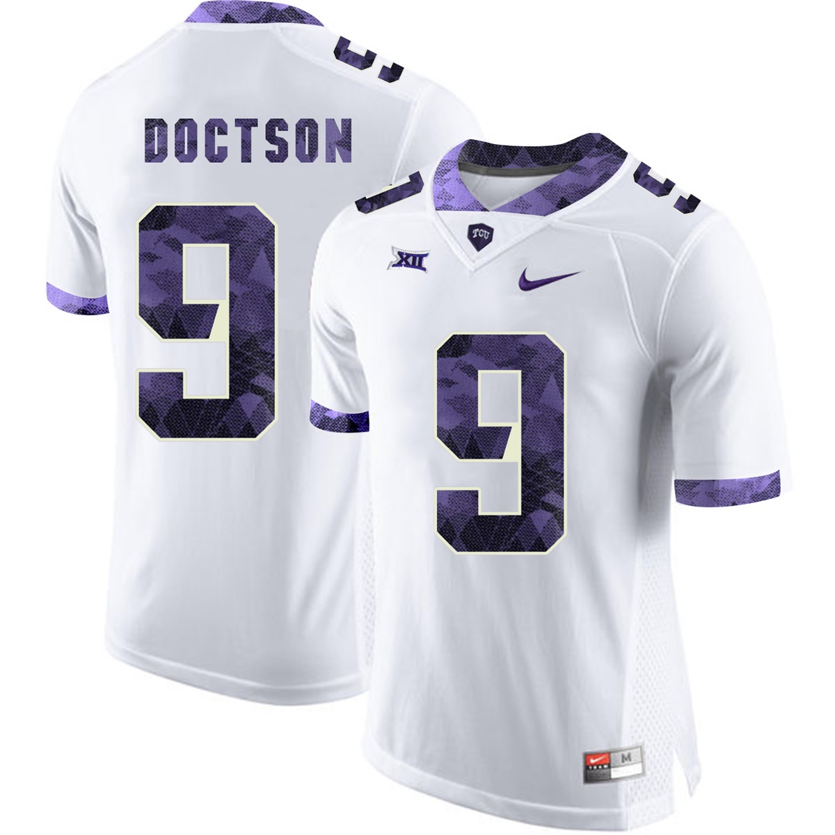 male tcu horned frogs white josh doctson college football jersey