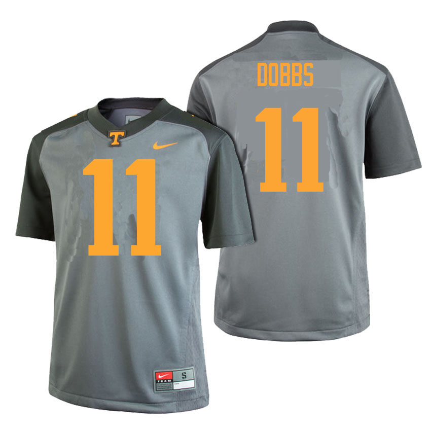 male tennessee volunteers gray 11 joshua dobbs college football limited gray edition jersey