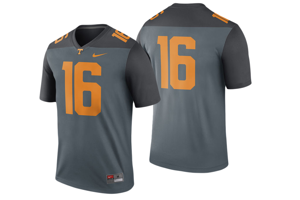 male tennessee volunteers gray 16 college football game performance jersey