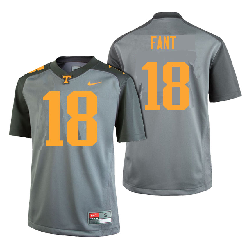 male tennessee volunteers gray 18 princeton fant college football limited gray edition jersey