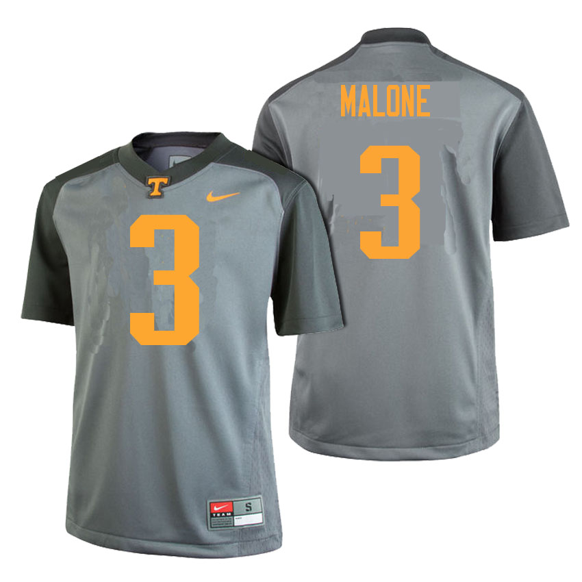 male tennessee volunteers gray 3 josh malone college football limited gray edition jersey