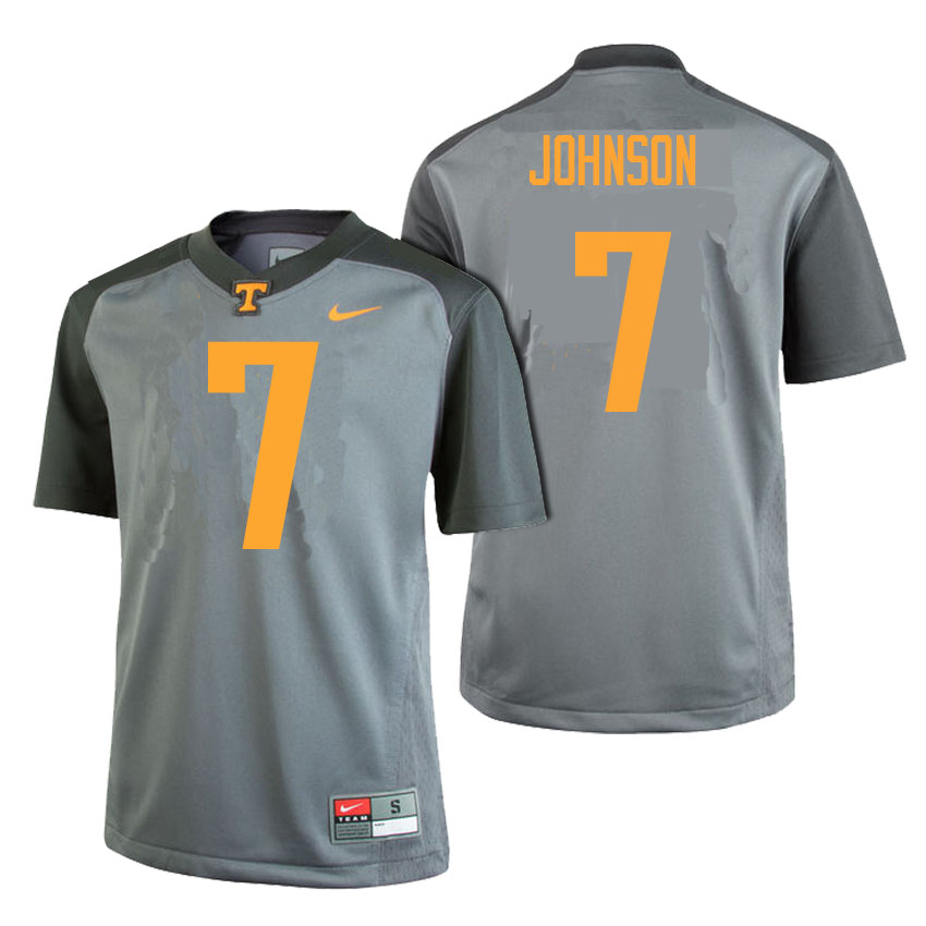 male tennessee volunteers gray 7 brandon johnson college football limited gray edition jersey