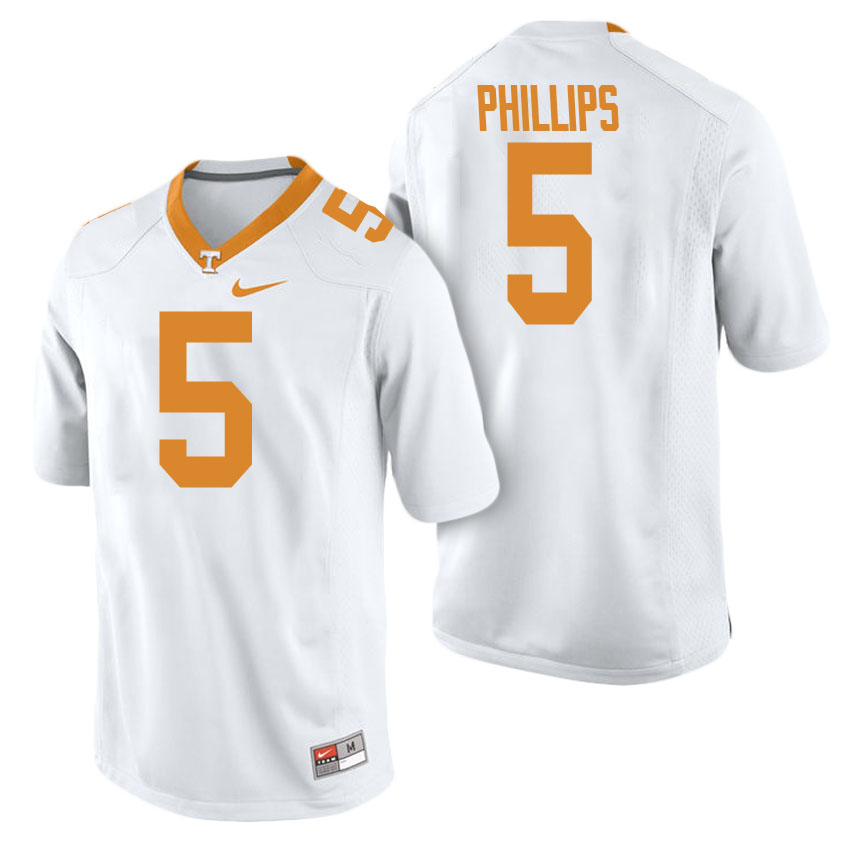 male tennessee volunteers white 5 kyle phillips college football freshman limited jersey