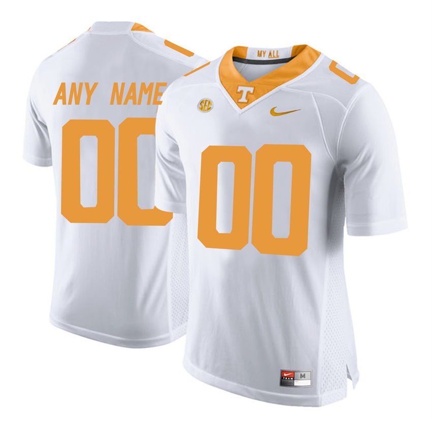 male tennessee volunteers white college limited football customized jersey