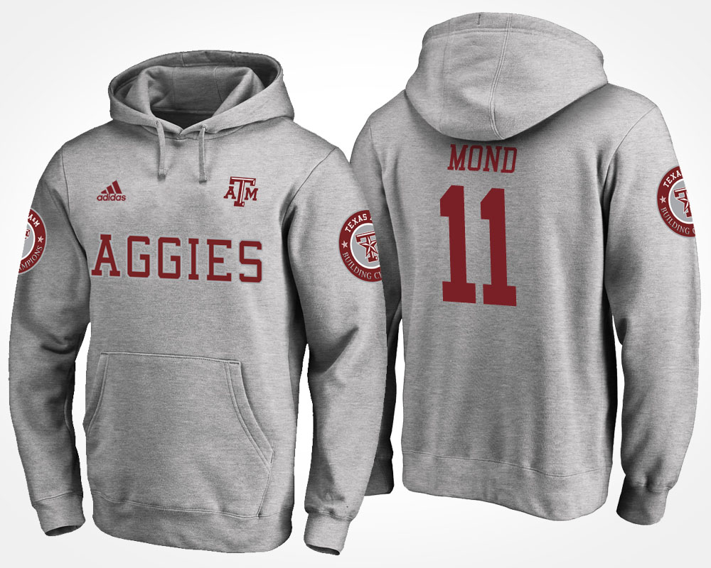 male texas a&m aggies gray kellen mond college team name and number hoodie