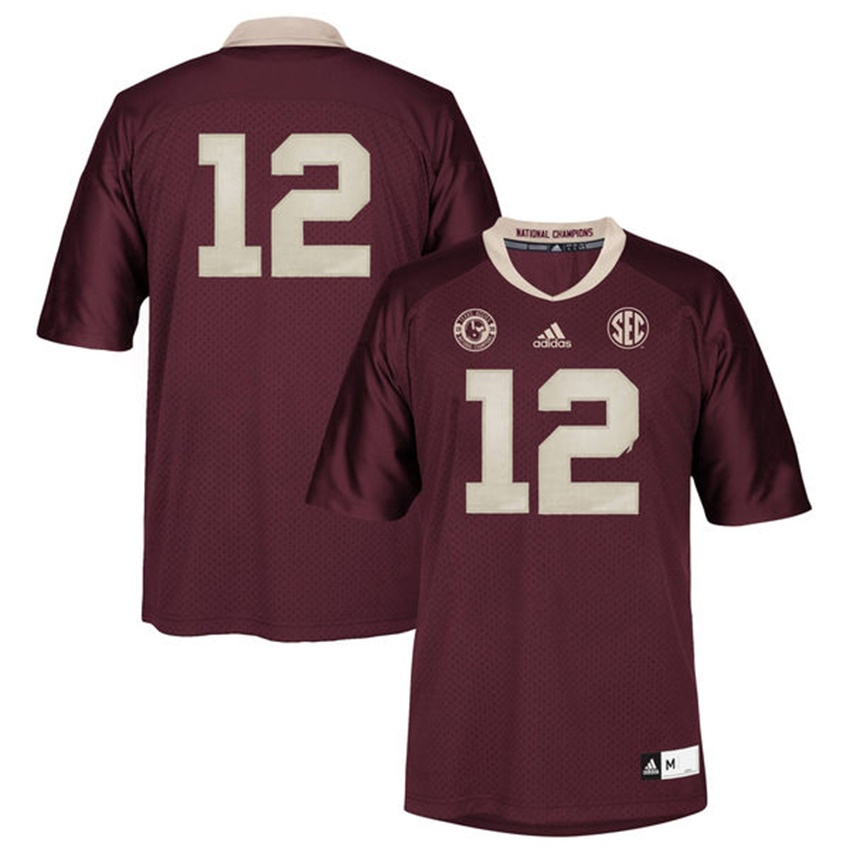 male texas a&m aggies maroon 12 sec college football jersey