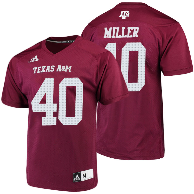 male texas a m aggies maroon von miller 2018 season college football player jersey